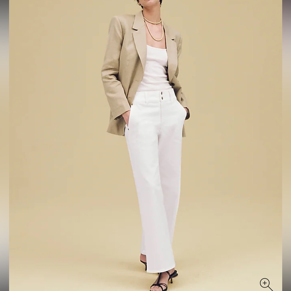 J crew White High-Waisted slim wide leg Jeans - Picture 7 of 8